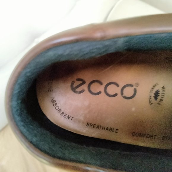 Leather Ecco Mens Track Hiking Trail Boots Brown Leather Lace Up Waterproof 9.5-